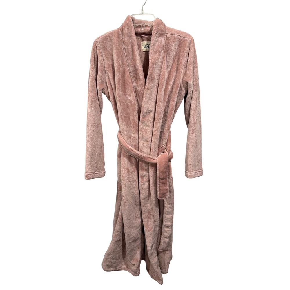 UGG Robe Pink Duffield II Shawl Collar Plush Fleece Belted UA5358W